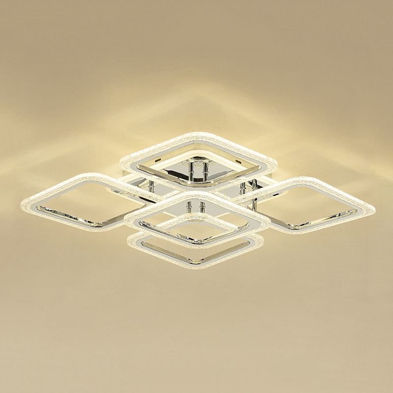 Modern Geometric Flush Mount Lighting Acrylic Flush Mount Lights in White