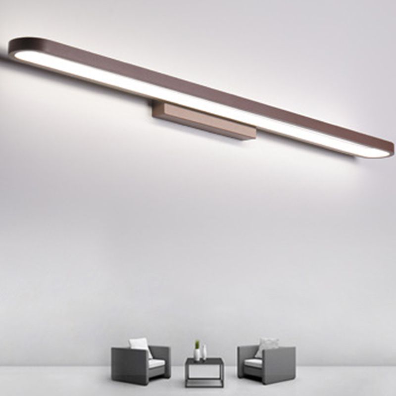 Linear Vanity Wall Sconce Modern Style Metal 1 Light LED Bathroom Vanity Lights in Brown