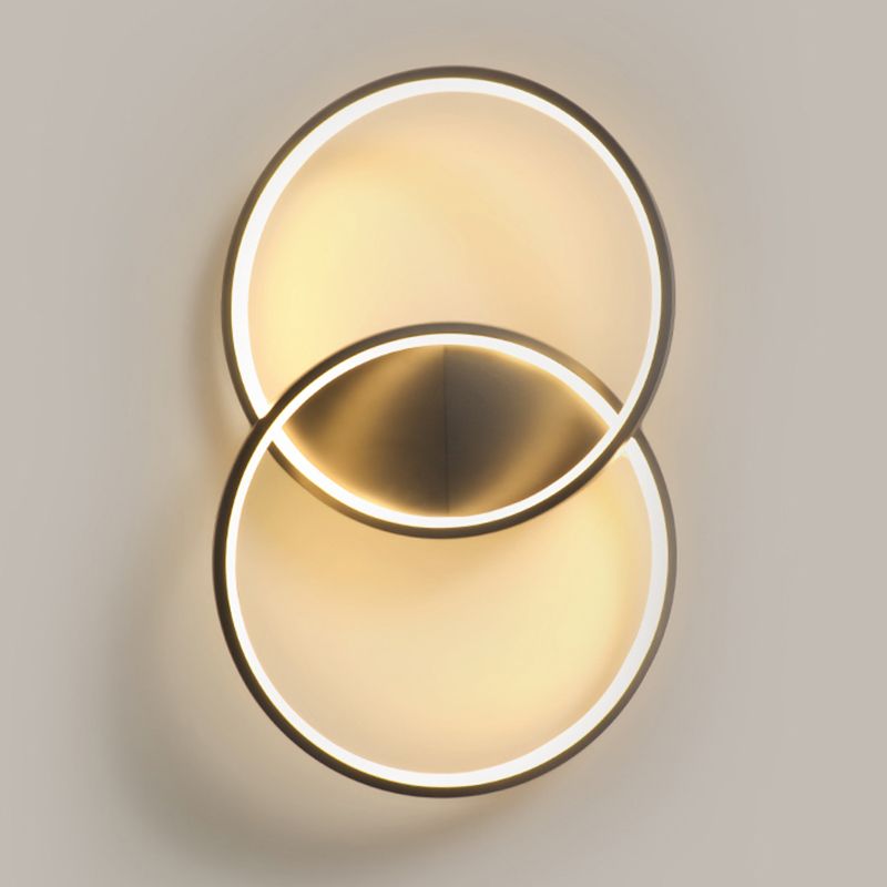 Circular Acrylique Shade LED Moup semi-flush dans le plafond intérieur en métal de style singulier moderne