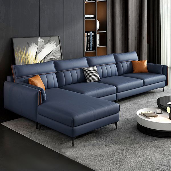 Contemporary Pillow Back Sofa with Recessed Arm for Apartment