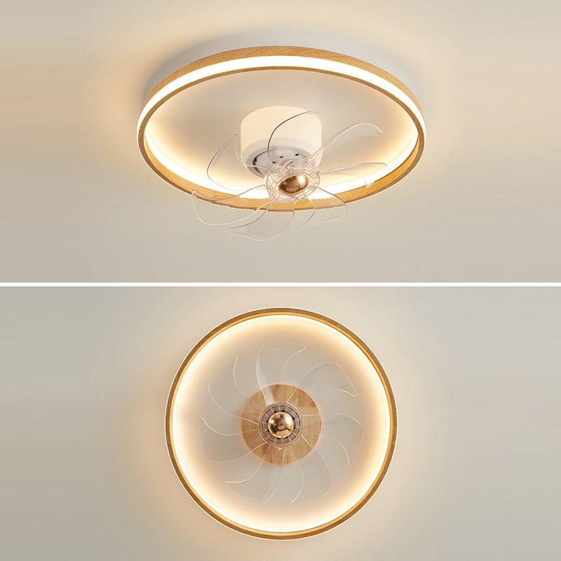 Modern Single Beige/Brown Ceiling Fan Lamp LED Ceiling Fan Light for Living Room