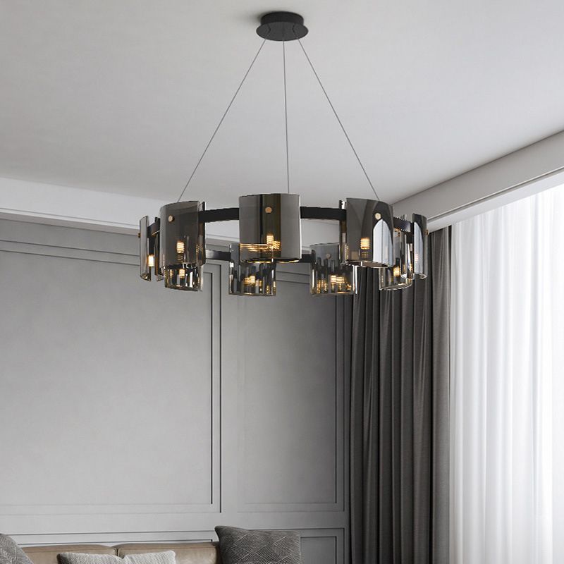 Modern Style Chandelier Light Glass Metal Pendant Light for Living Room