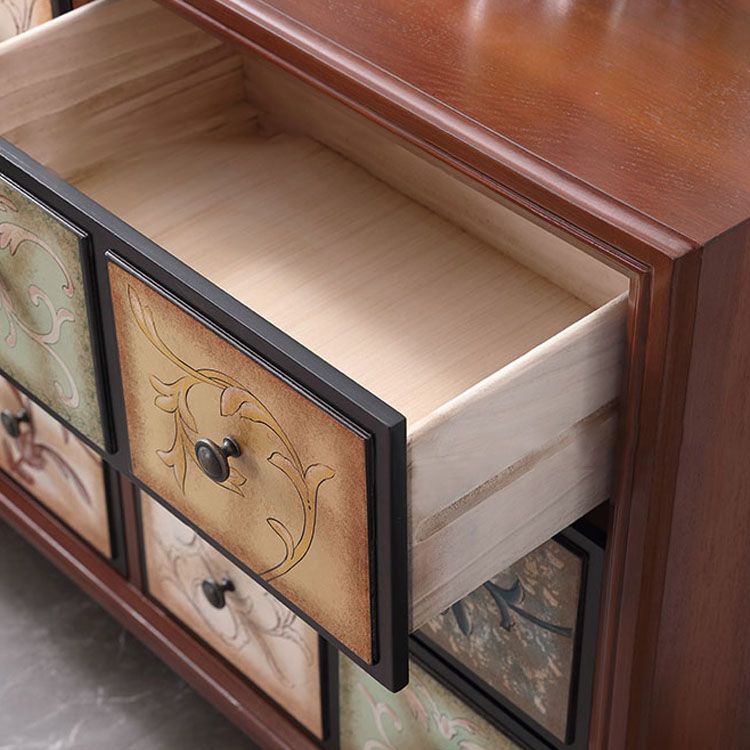 White and Brown Chest Traditional Style Wooden Storage Chest for Bedroom