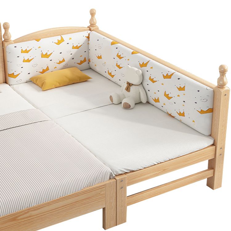 Solid Wood Kids Bed Gender Neutral Scandinavian No Theme Toddler Bed with Guardrail