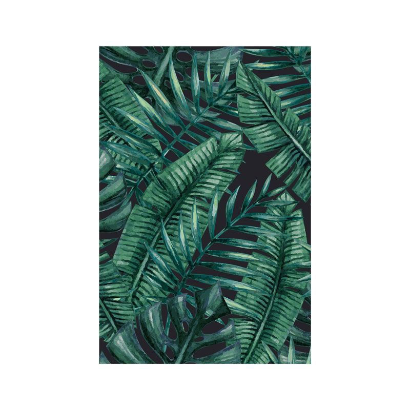 Green Palm Leaves Art Print Textured Surface Nordic Style Living Room Wall Decor