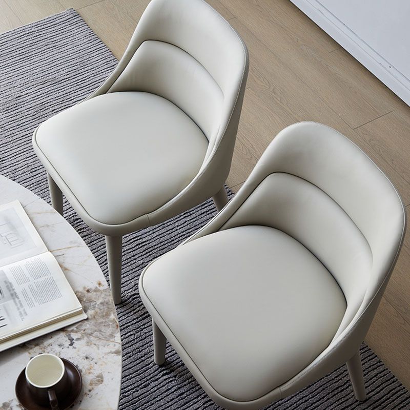 Contemporary Design Armless Solid Back Chair for Home Leather Dining Chairs