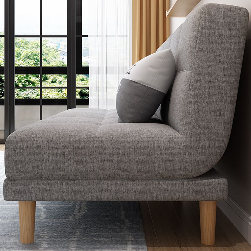 Contemporary Biscuit Back Convertible Armless Stationary Sofa