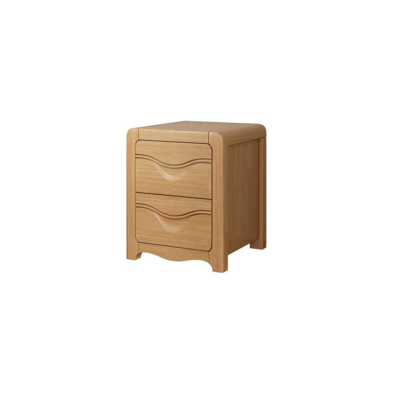 Modern Solid Wood Night Table 2-Drawer 20 Inch H Legs Included Nightstand