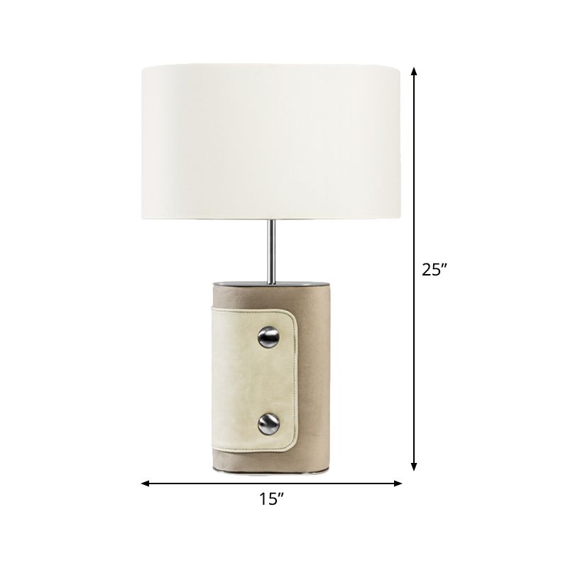 Table ombrée Lumière tissu contemporain 1 tête petite lampe de bureau en blanc pour chambre à coucher