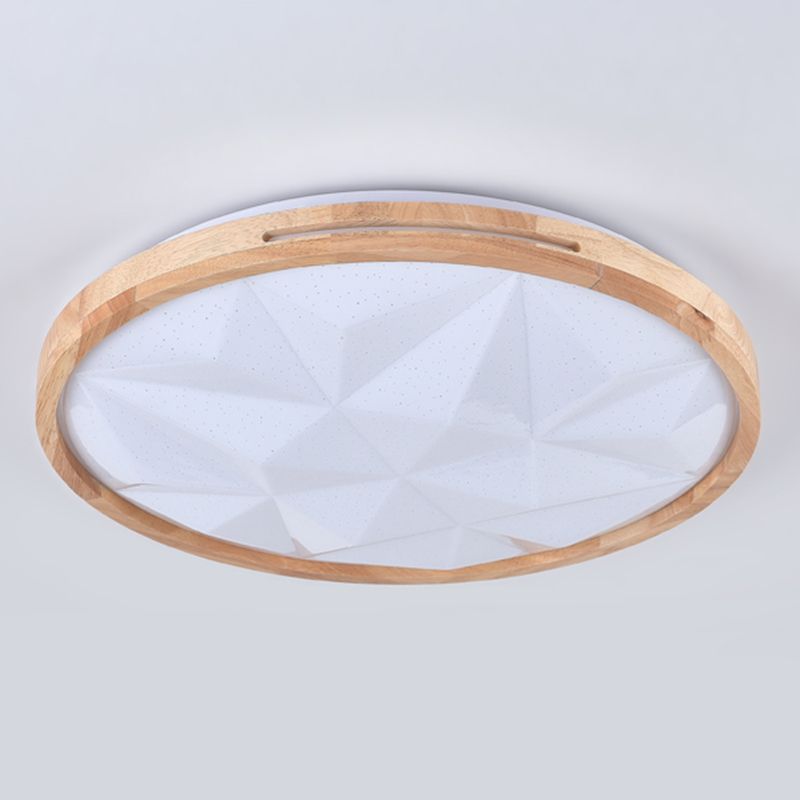 Modern Wooden Flush Mount Lamp Acrylic Shade Led Flush Mount for Bedroom