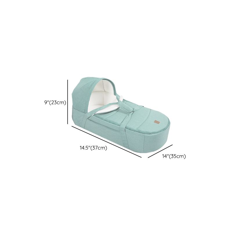 Portable Metal Bassinet Oval Moses Basket in Green for Newborn