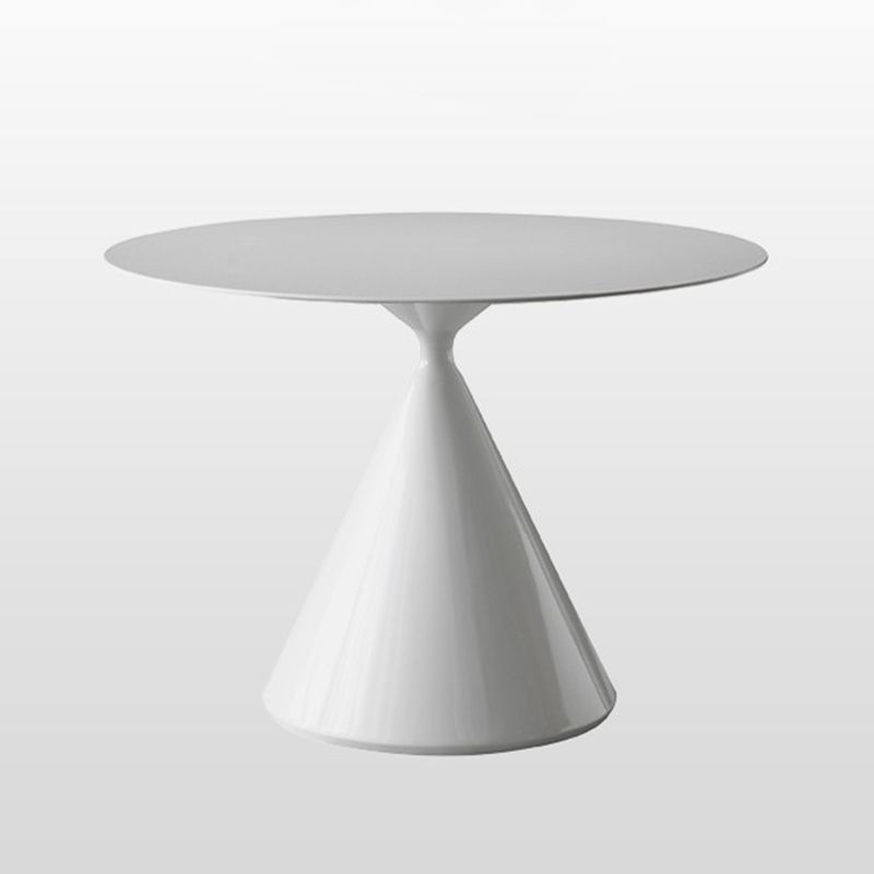 Modern Stone Round Table Matte Finish Pedestal Dining Table for Kitchen