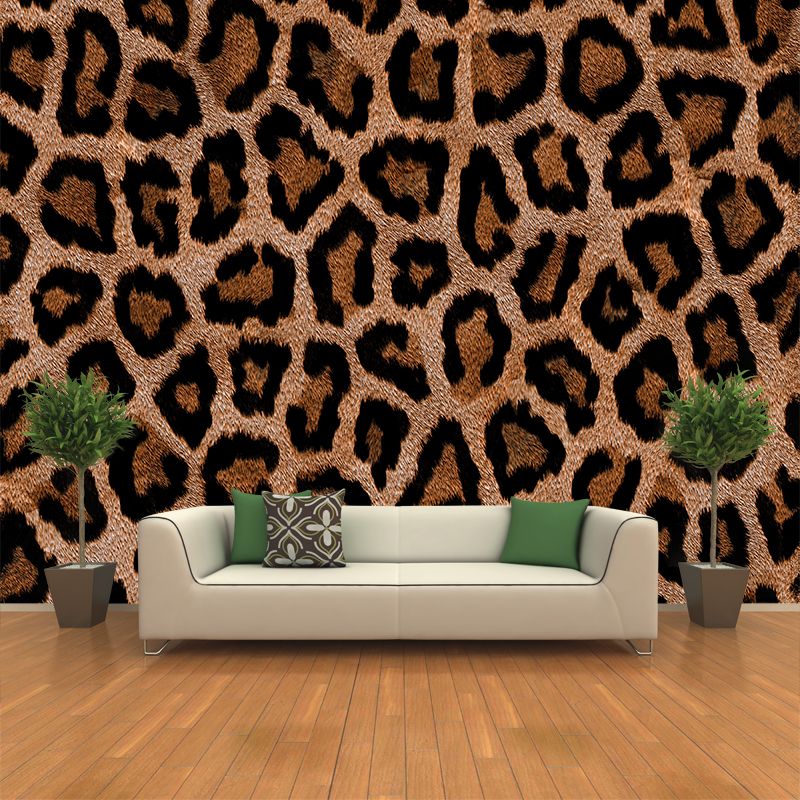 Modern Illustration Mural Wallpaper Cosmic Leopard Print Sitting Room Wall Mural