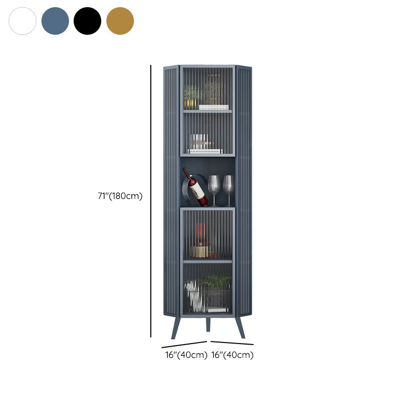 Contemporary Curio Cabinet Metal Display Cabinet with Door for Living Room