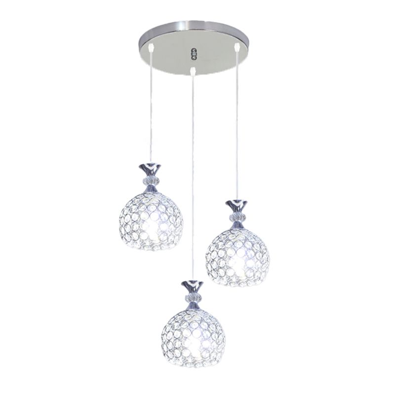 Postmodern Style Crystal Pendant Light Globe Hanging Pendant for Living Room