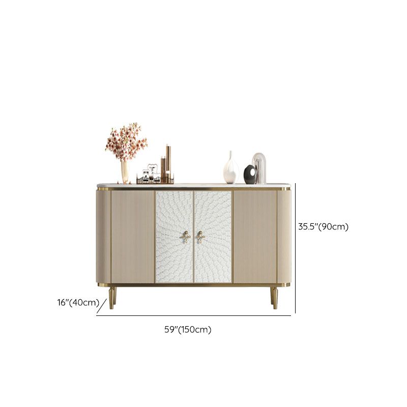 Glam Sideboard Marble Storage Sideboard Buffet with Doors for Dining Room