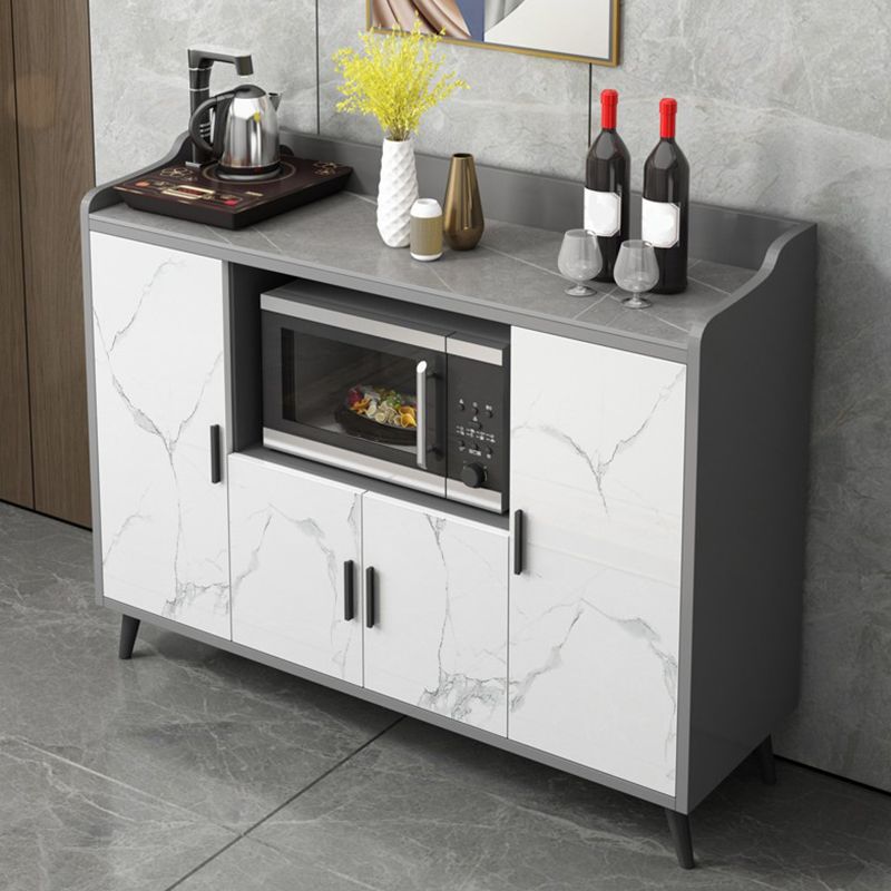 Modern Style Kitchen Server Engineered Wood Server with Open Storage