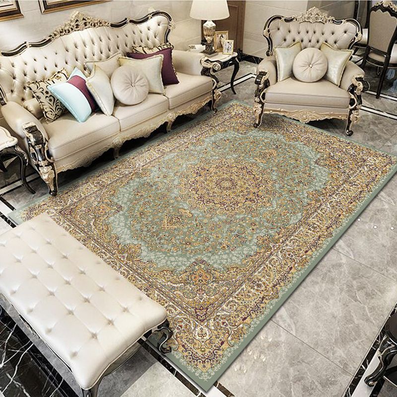 Glam Floral Swirls Rug Multicolor Victorian Rug Synthetics Pet Friendly Non-Slip Stain Resistant Rug for Home