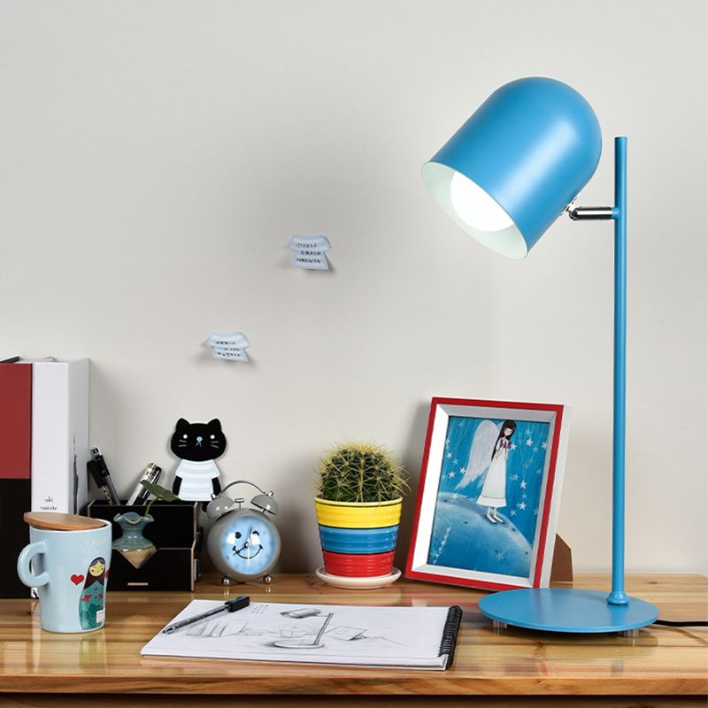 Cloche Shade Kids Room Study Study Lampe aluminium 1 tête macaron Night Table Light in Pink / Blue / Green with Pivot Joint