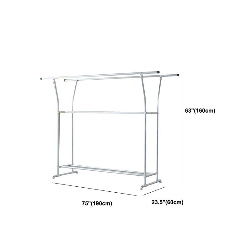 Modern Hall Stand Metal Framed with 3 Hanging Rails and Storage Shelving Entryway Kit