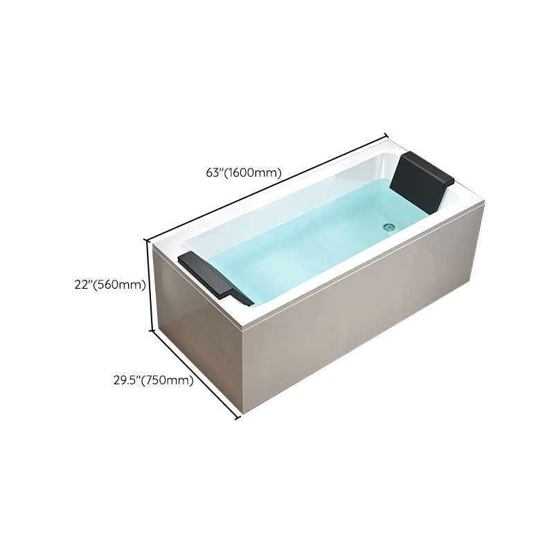 Soaking Back to Wall Bathtub Antique Finish Rectangular Modern Bath Tub