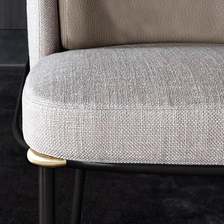 Contemporary Linen Dining Chair Indoor Parsons Chair in Matte Finish for Home