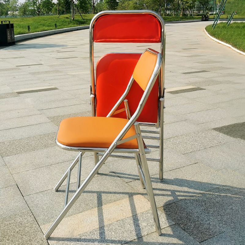 Contemporary Armless Conference Chair Stainless Steel Frame Chair