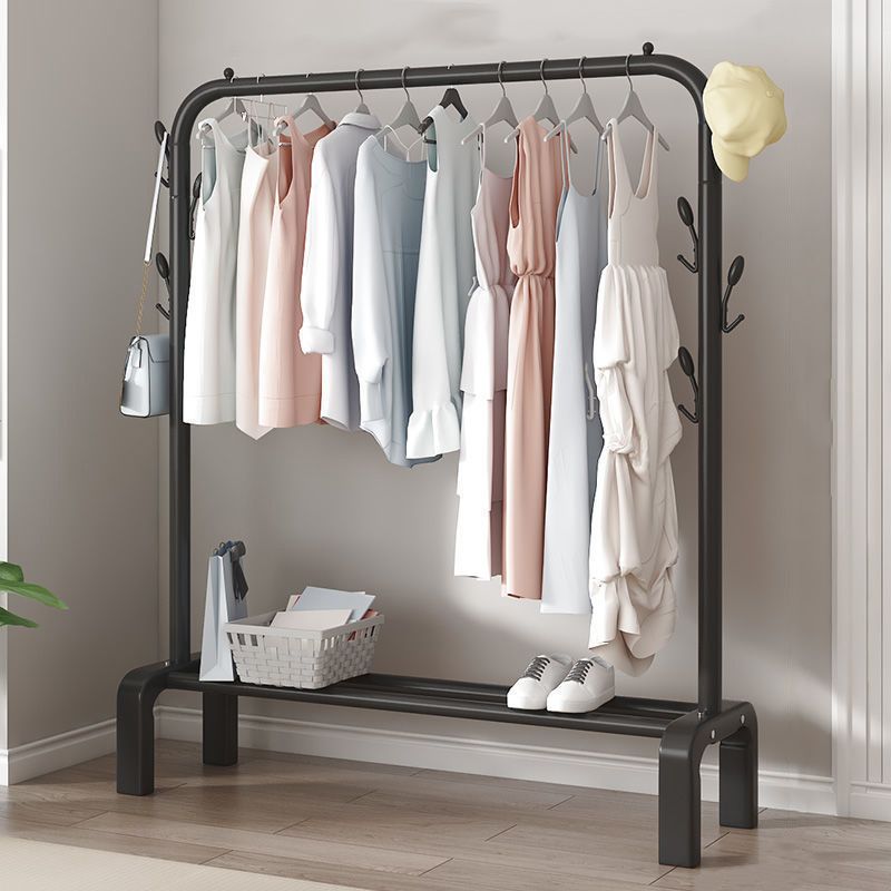 Glam Style Coat Rack Metallic Free Standing Shelve Design Coat Rack with 6 Hooks