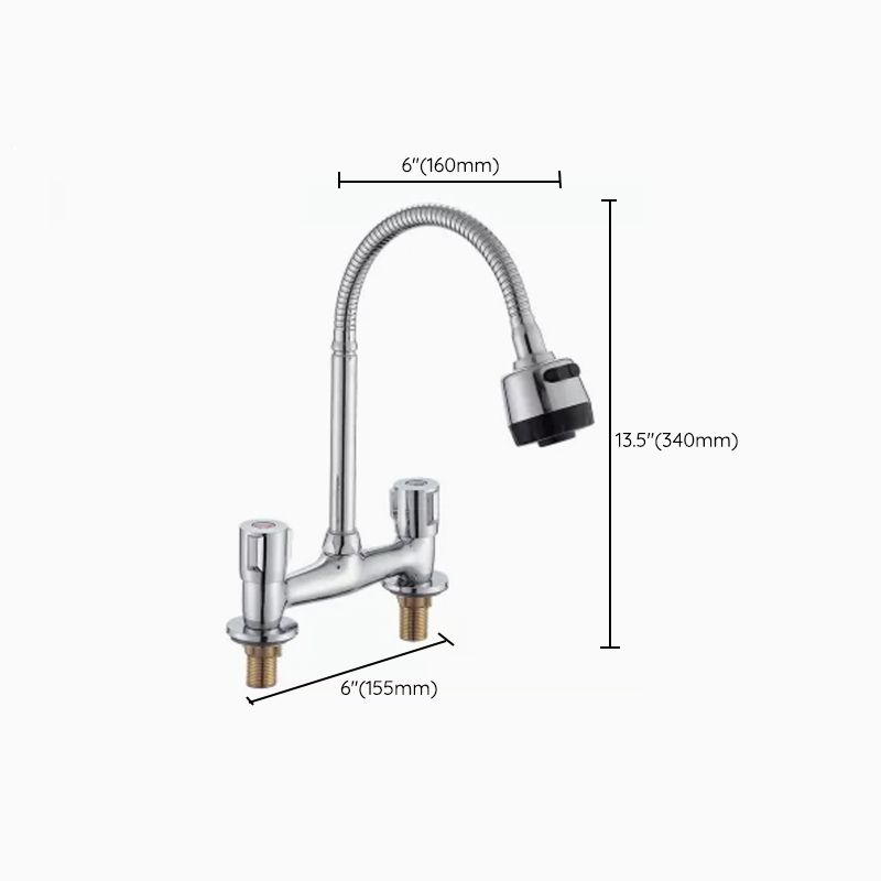 Modern Pull down Faucet Two Handles Pot Filler High Arc Profile Filler