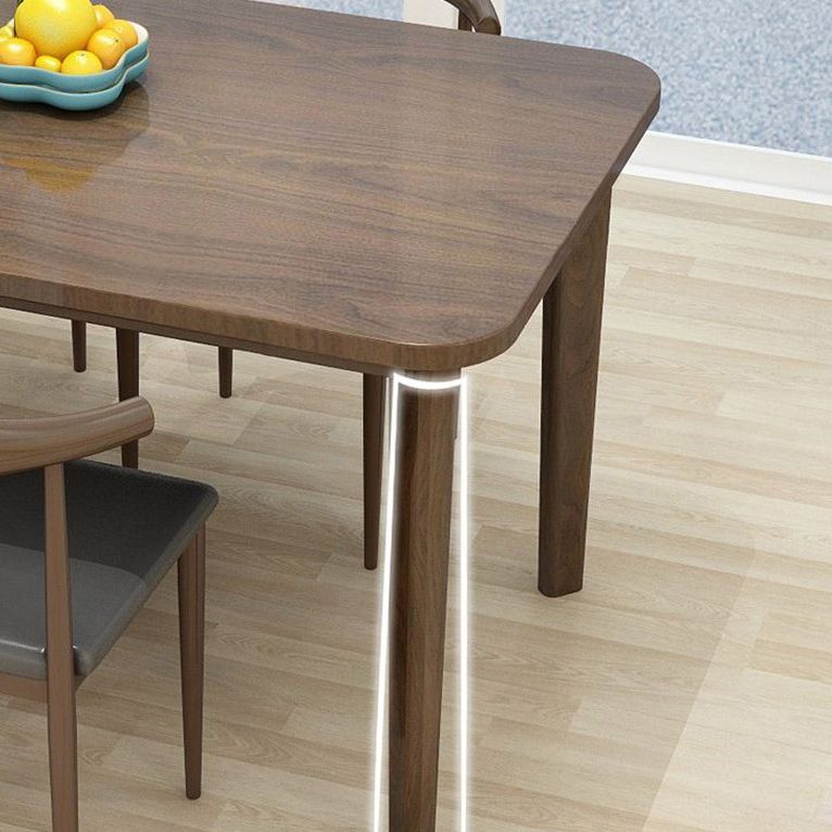 Contemporary Style Solid Wood Rectangle Dining Table 4 Legs Table for Home