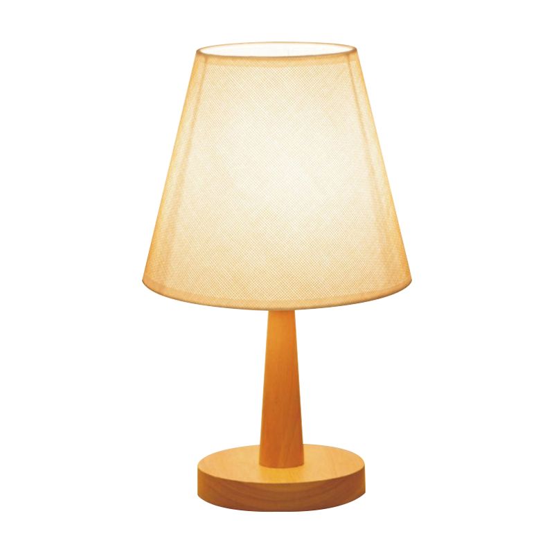 1 lampada da letto per la luce della camera da letto lampada da comodino beige con tonalità in tessuto a botte