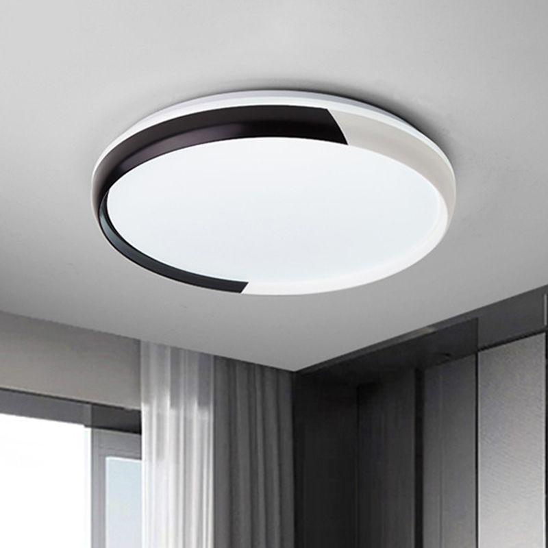 Ronde Acryl Flush Light Fixture Modernist Zwart/Rose Goud LED Flush Mount Plafond Lamp voor Slaapkamer