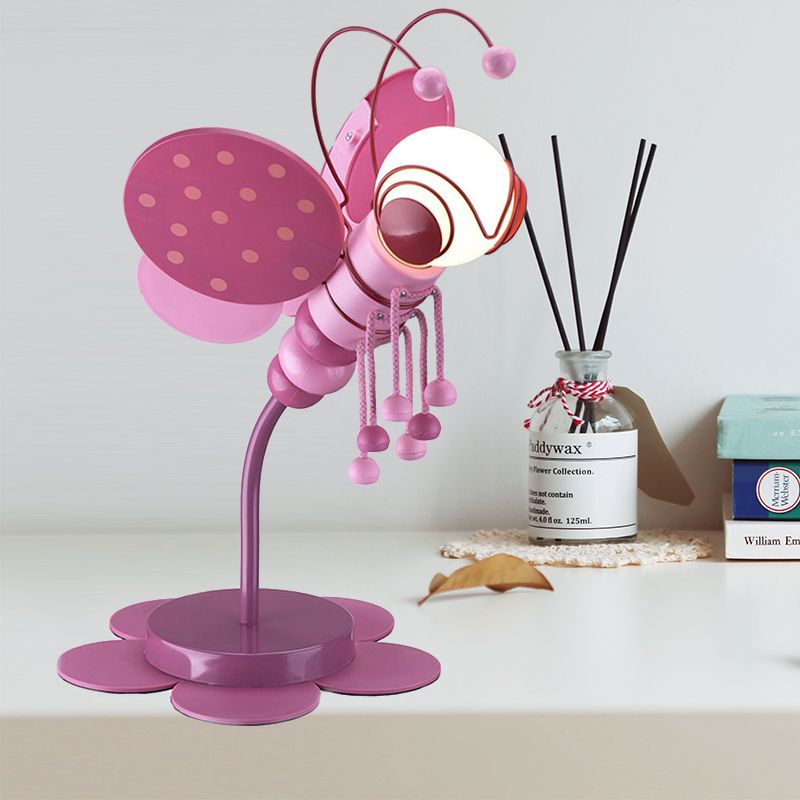 Cartoon Style Desk Lamp with Bee 1 Head Metal Reading Light for Child Bedroom Study Room