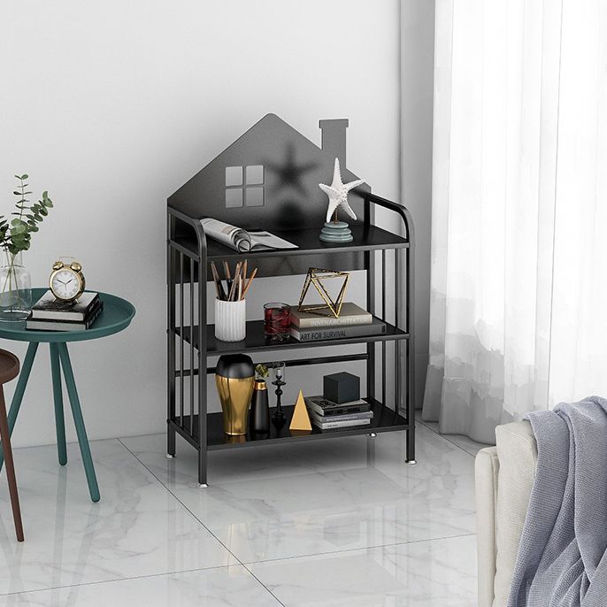 Industrial Freestanding Shelf Bookcase Metal Black Cube Storage Bookcase