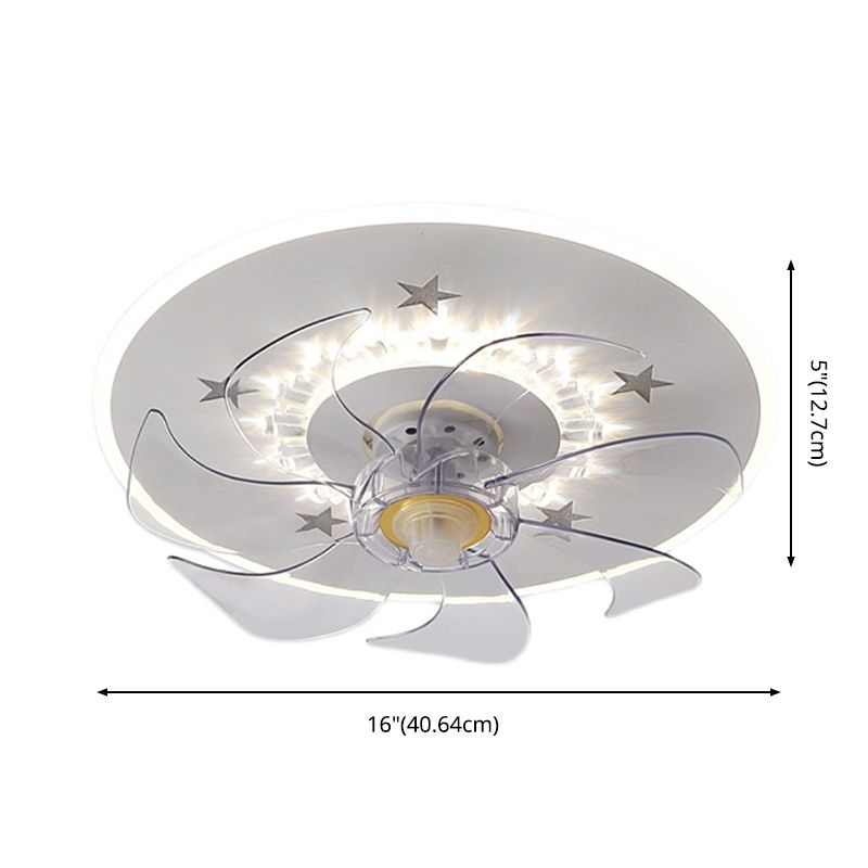 Lámpara de ventilador de techo de estrella blanco LED Nordic LED Semi Flush Mount para dormitorio