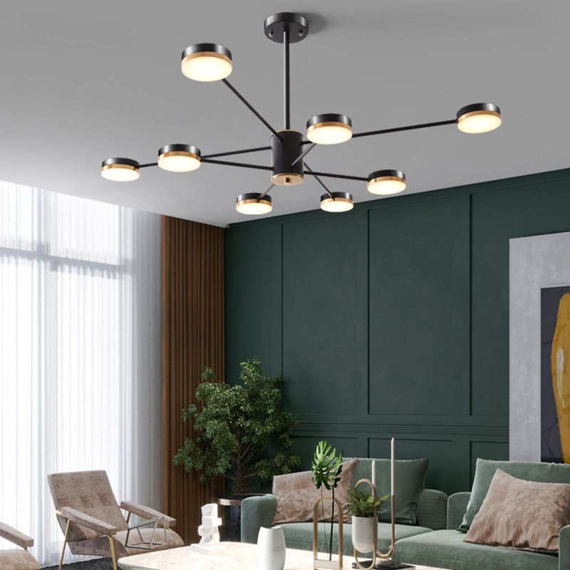 Multi Light Circular Branch Hanging Lights Modern Style Metal Hanging Lighting for Study