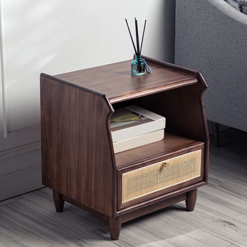 1 Drawer Night Table Modern Solid Wood Nightstand ,20.5" Tall