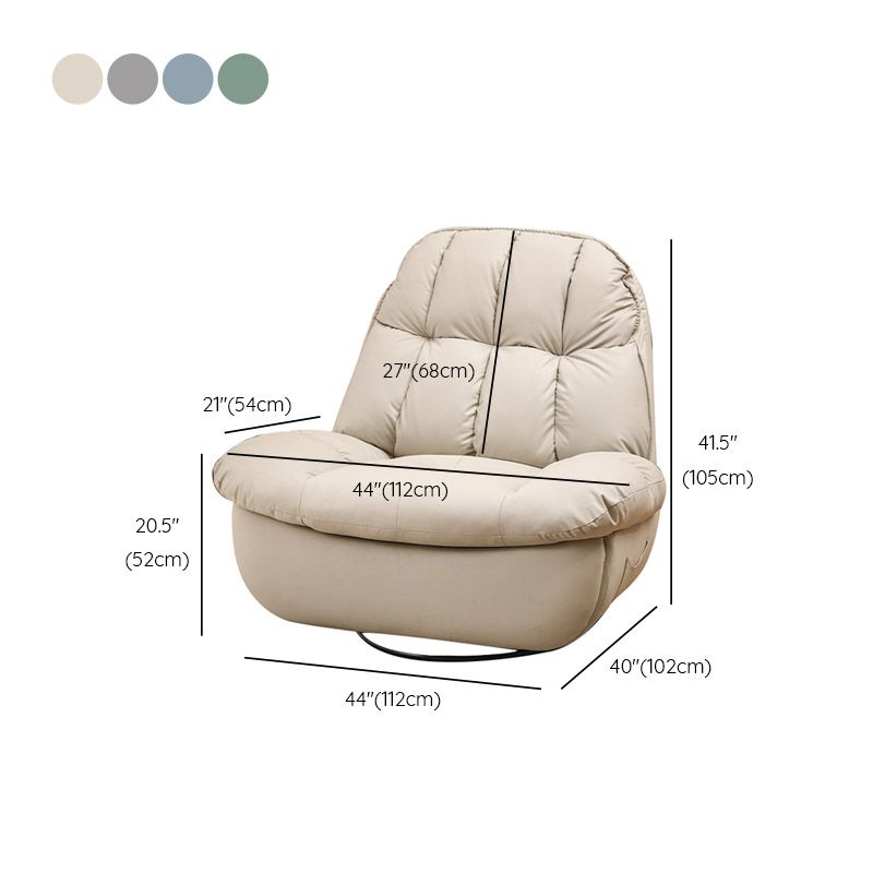 Metal Frame Swivel Rocker Standard Recliner Solid Color Faux Leather Recliner Chair