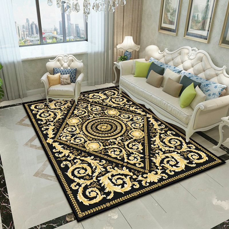 Tapis graphique en polyester beige rétro