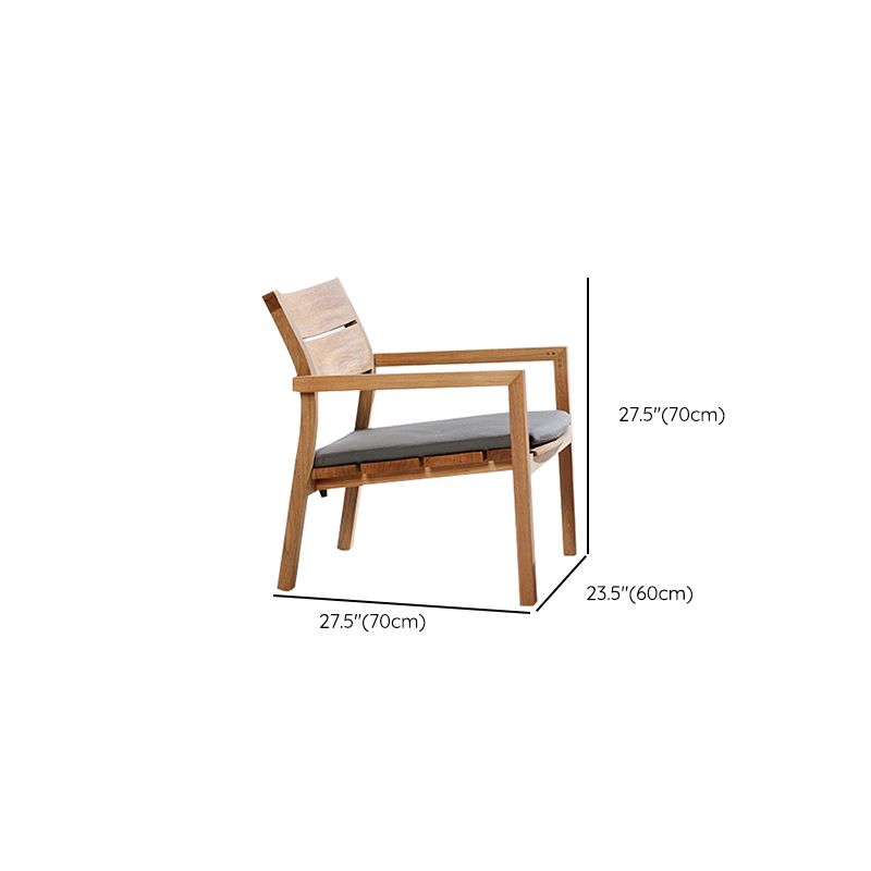 Solid Wood Dining Side Chair Modern Dining Armchair Set Patio Arm Chair