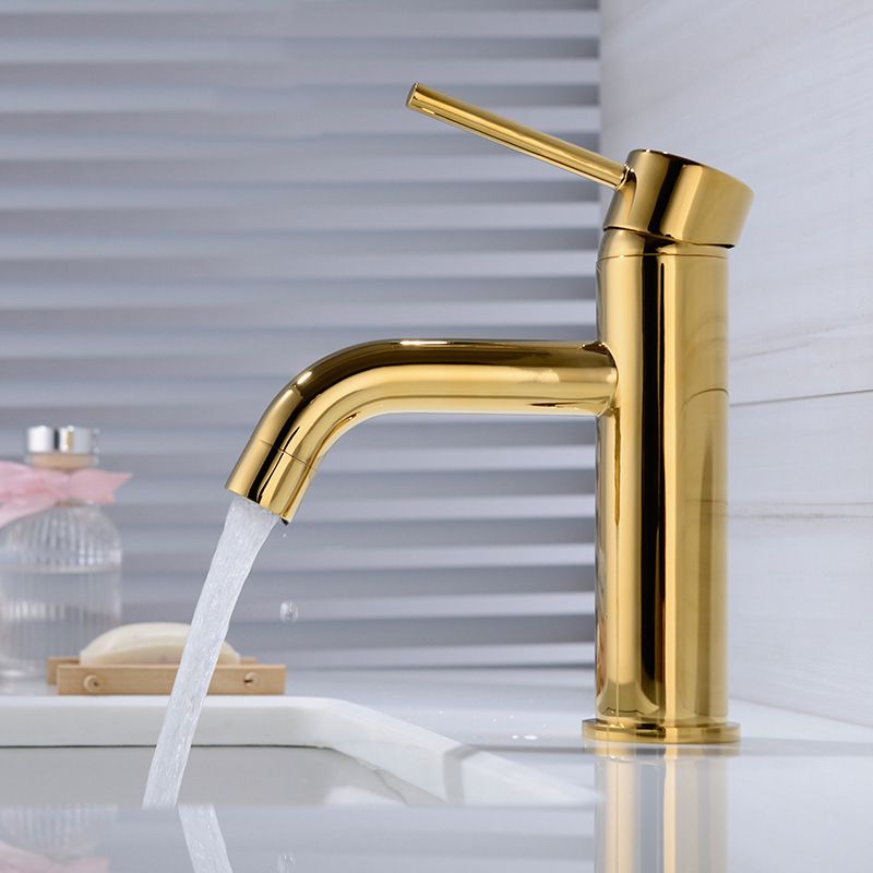 Modern 1-Handle Bathroom Sink Faucet Brushed Gold Vessel Sink Faucet Brass