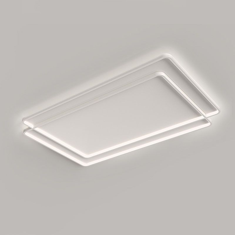 White 2-Light Ceiling Light in Modern Minimalist Silicone LED Flush Mount for Bedroom