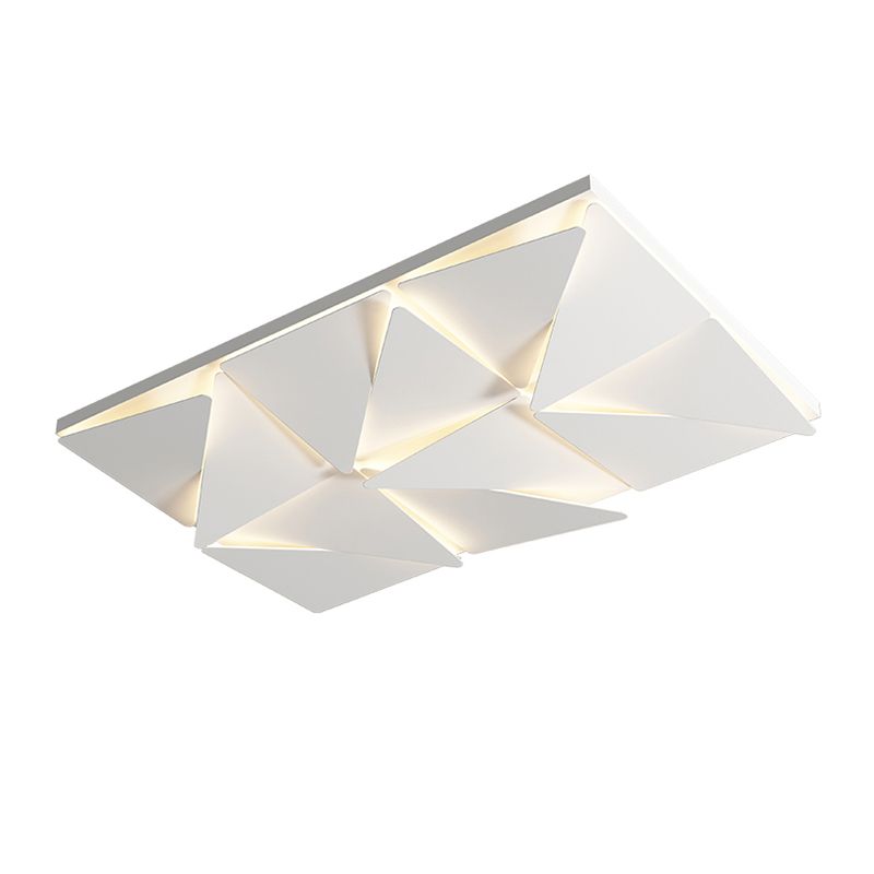 Metal LED Modern Flush Mount Rectangle Shape Ceiling Light with Acrylic Shade for Bedroom