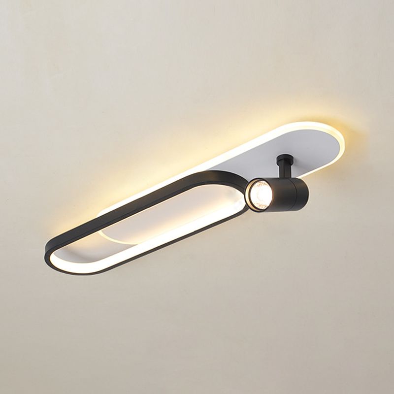 Acryl ovaal LED Semi Flush Mount in moderne beknopte stijl metalen plafondlicht voor gang