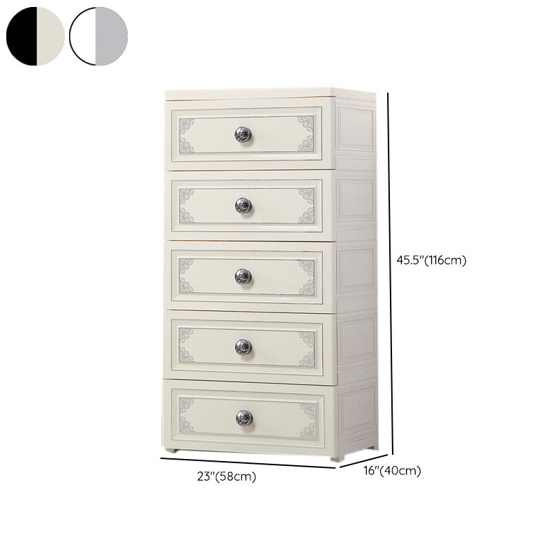 15.6 Inch Width Modern Nursery Dresser Chest Kids Nightstand with 6/5 Drawers