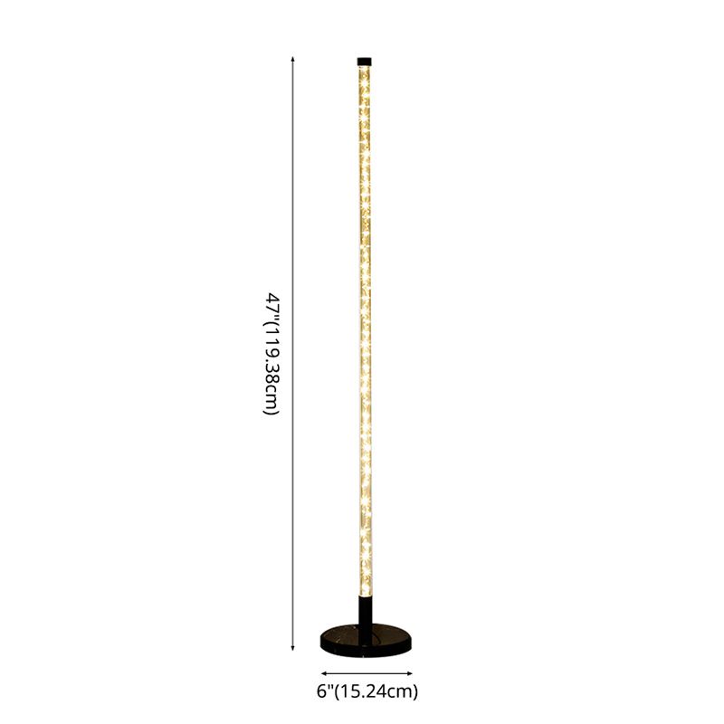 Simplicity Linear Floor Lamp Acrylic Living Room Corner LED Standing Light in Black