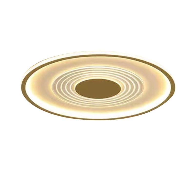 Contemporary Ceiling Lighting Metal LED Flush Mount Fixture in Gold for Bedroom