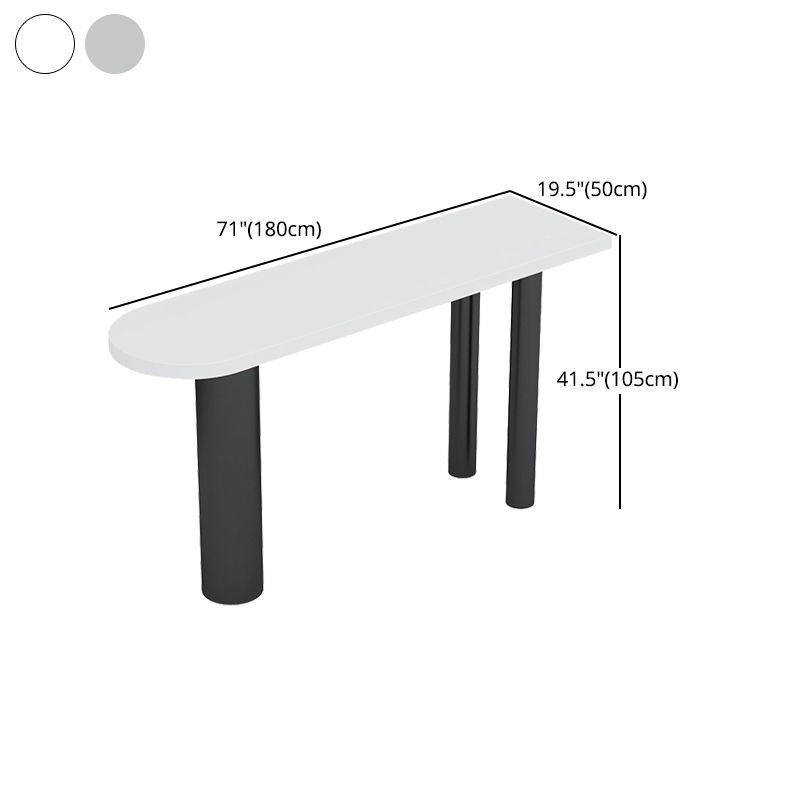 Artificial Wood/Stone Bar Dining Table Modern Oval Bar Table with Tripod for Dining Room