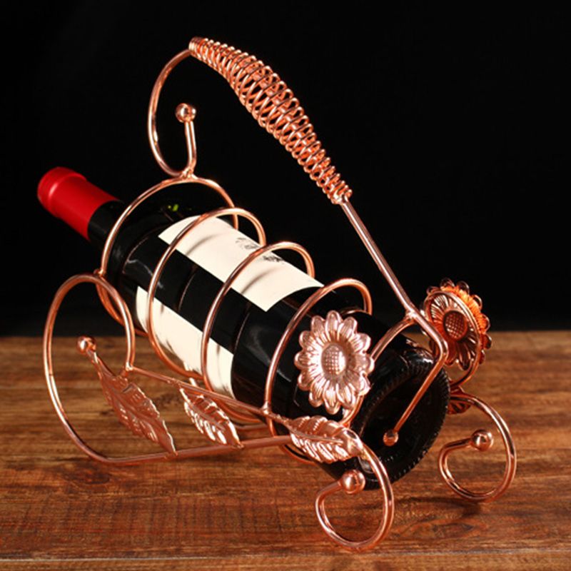 Industrial Metal Wine Rack Free-Stand Tabletop Wine Bottle & Glass Rack for Kitchen