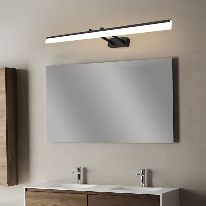 Modern Metal LED Wall Sconce Linear Shape Vanity Lamp with Acrylic Shade for Bathroom